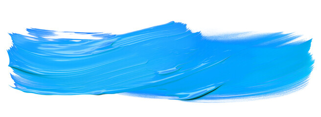 Aufkleber - A blue paint stroke with visible brush texture on a in a horizontal format view transparent background png