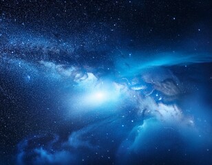 stunning blue nebula cosmic background starry night sky space galaxy universe celestial astronomy de
