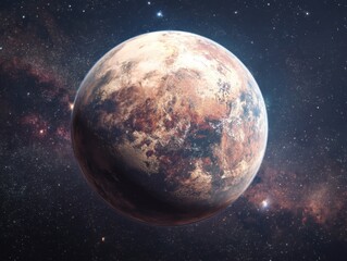 Wall Mural - captivating planet against a backdrop of distant stars and cosmic nebulae showcasing celestial beaut