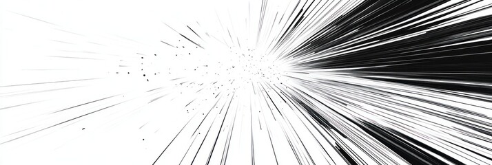  - Monochrome burst diverging, energy lines on contrasting black and white split