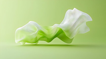Poster - abstract 3d geometric design in light green and white