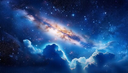 stunning deep space nebula cosmic cloudscape bright blue starscape celestial galaxy night sky astron