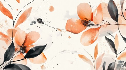 Poster - Watercolor abstract art background vector. Wallpaper design with paint brush beige watercolor. Illustration for prints, wall art, cover and invitation cards. illustration