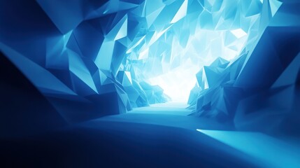 Poster - abstract glowing blue polygonal backdrop. technology, innovation and future concept. 3d rendering il