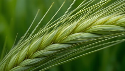 Aufkleber - Close-up Of Wheatgrass Blade, A Vibrant Green Texture. Natural Healthy Plant, Perfect For Agriculture, Farming, Or Wellness Concepts. Food Source.