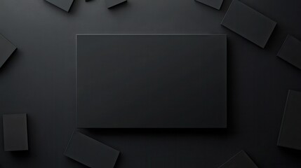 Poster - futuristic wallpaper with a dark rectangle in the center