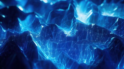 Poster - abstract glowing blue polygonal backdrop. technology, innovation and future concept. 3d rendering il