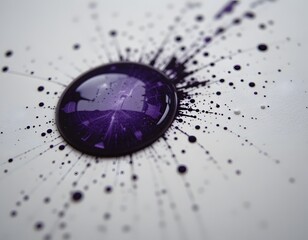 Fototapete - Ink Drop Explosion On Paper, Macro Photography Reveals Intricate Details, A Captivating Abstract Image. Perfect For Creative Projects. Use This For Backgrounds Or Textures.