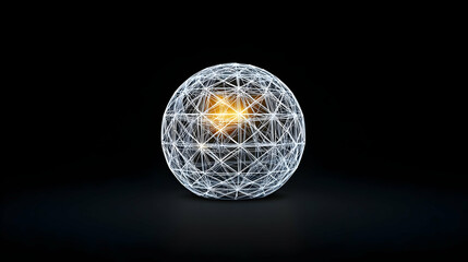 Poster - Abstract Geometric Sphere Design With Light