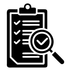 Poster - Checklist audit icon for business process review and compliance verification and quality assurance tasks isolated on transparent background