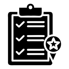 Aufkleber - Checklist clipboard with star rating vector for task management and project planning success icon design isolated on transparent background