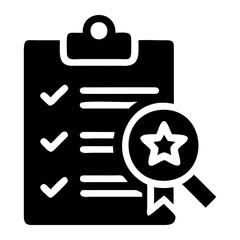 Poster - Quality assurance checklist with star rating for business and project management review and audit process isolated on transparent background