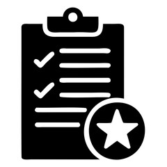 Poster - checklist clipboard with star icon for task management and project planning and favorite item markin