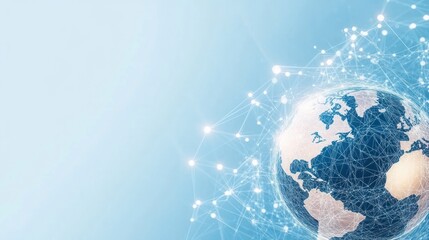 Poster - Global Network: interconnected world, digital technology, futuristic communication