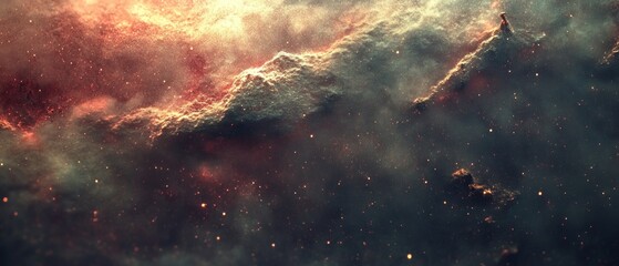 cosmic nebula fiery clouds, stellar dust, space background; astronomy, science