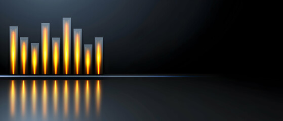 Poster - Abstract Dark Background With Graphic Flame Bars