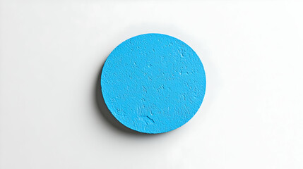 Poster - Round Blue Textured Circle On White Background