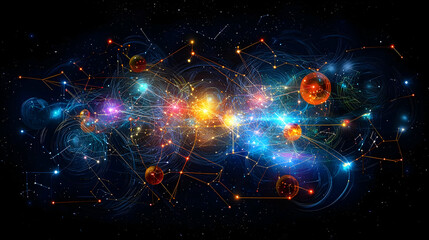 Poster - Abstract Colorful Cosmic Explosion in Space