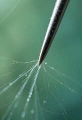 Aufkleber - Macro Image. Needle With Thread Shows Sewing Craft. Detail Shot. Focus On The Eye. Symbol Of Precision. Handcraft Concept. The Fine Work.