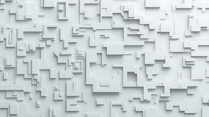 Poster - abstract geometric pattern white cubes