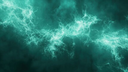 Poster - Abstract turquoise and white fractal light design