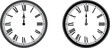 © Pro Vector Stock - Silhouette Set of Vintage Wall Clock with Roman Numerals – Elegant Round Vector Design at 12:00