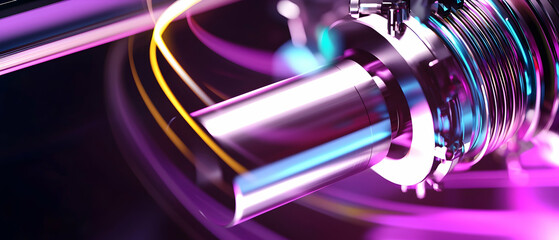 Poster - abstract futuristic metallic tubes with vibrant colors
