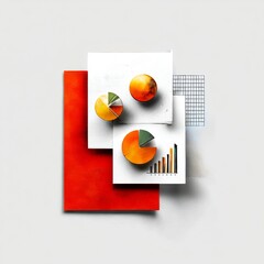 Poster - Conceptual Financial Growth Illustration with Charts and Vibrant Colors - Business, Investment, and Data Analysis 
