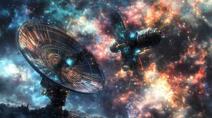 Wall Mural - futuristic space telescope