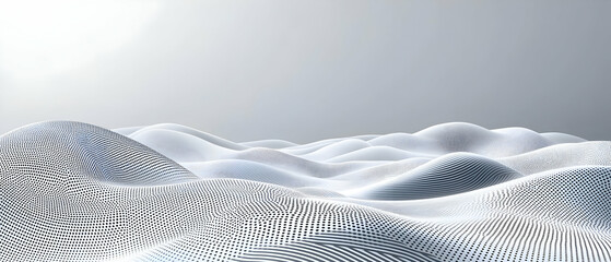 Poster - abstract geometric hillscape with pixelated texture