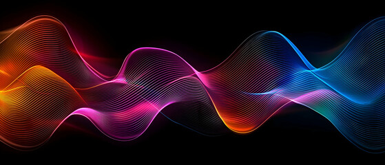 Poster - abstract glowing dotted wave pattern