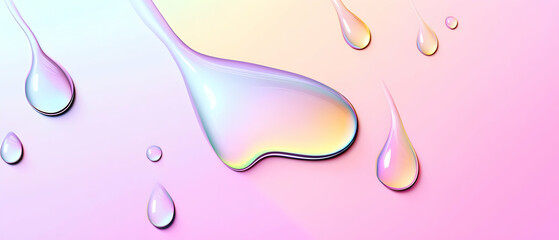 Poster - multicolored water drops gradient background