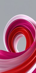 Poster - A red and pink swirl of fabric with a white background. The colors are vibrant and the design is abstract