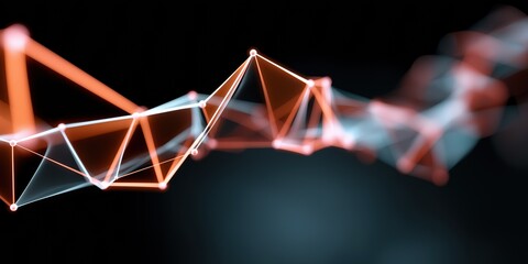 Fototapete - A line of red and white lines that are connected to each other. The lines are in a pattern that looks like a wave