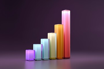 Poster - A series of colorful cubes arranged in a line, with each cube representing a different color. The cubes are arranged in a way that creates a rainbow effect