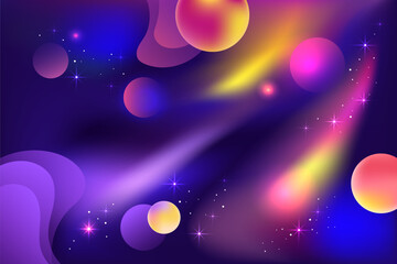 Wall Mural - colorful space. universe and planets. starry sky. vector gradient illustration. eps 10.