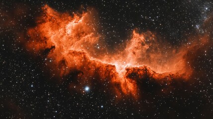 Wall Mural - fiery nebula in deep space cosmic clouds of gas and dust