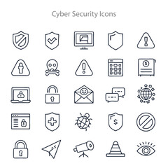 Cyber Security icons set  vector design 