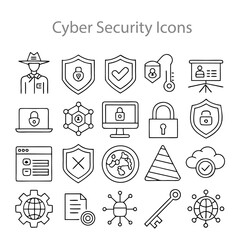 Cyber Security icons set  vector design 