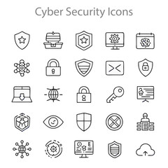 Cyber Security icons set  vector design 