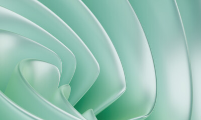 Poster - Modern Mint Green Geometric Swirl Pattern for Luxury Branding and Tech Backgrounds