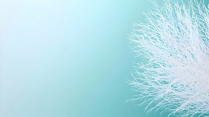 Poster - abstract radial design with white elements on teal background