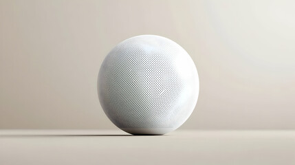Poster - Elegant White Sphere With Delicate Pattern On Light Beige Background