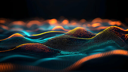 Poster - Abstract Glowing Data Landscape