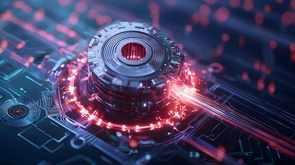 Poster - Abstract Futuristic Technological Circuit Design
