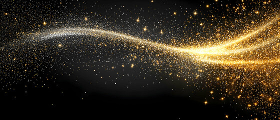 Poster - Abstract Glowing Gold Particles Background
