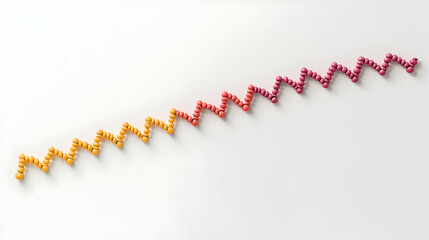 Poster - Gradient Zigzag Pattern Of Beads On White Background