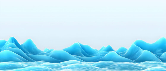 Poster - Abstract Blue Ice Mountains Landscape