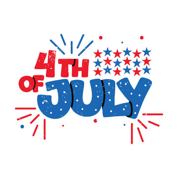 4th Of July Lettering Vector Design.
