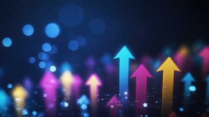 Poster - Colorful arrows growth progress success business